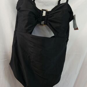 Shade & Shore Black Swimsuit with Gold Accent